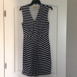 Navy & white striped dress